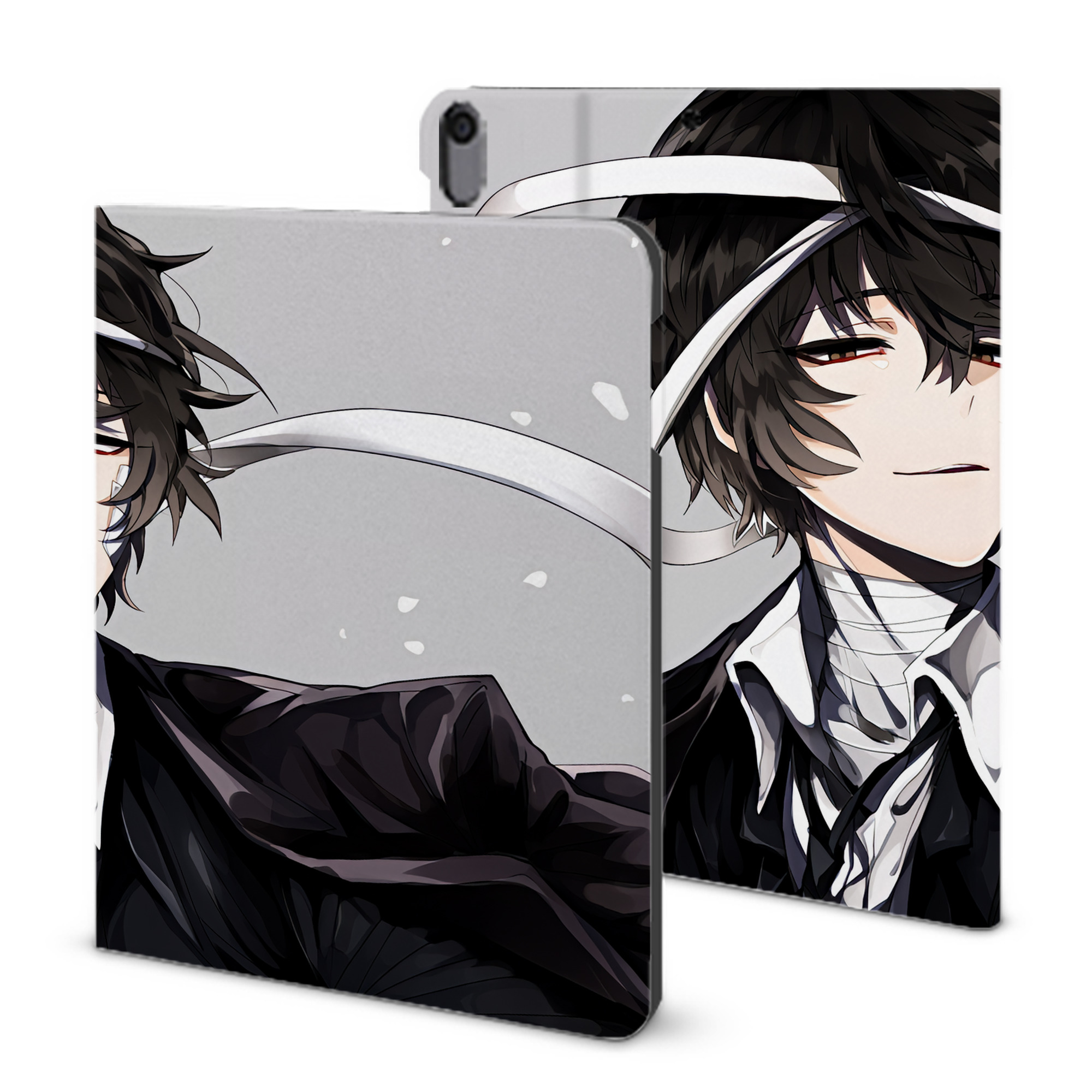（画像用） 文豪ストレイドッグス Bungo Stray Dogs IPad ケース ブック型 PUレザー TPU 耐衝撃 軽量 薄型 ペン収納なし 全面保護 IPad 各モデル対応